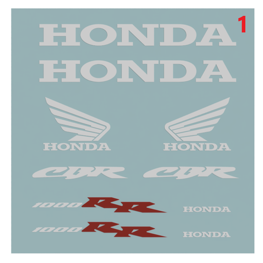 HONDA CBR 1000RR Decal Set. High Quality Vinyl Decals. Easy To Apply And Long Lasting.