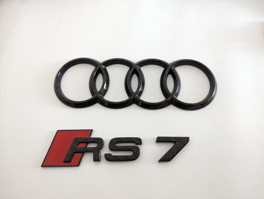 AUDI RS 7 Carbon Fiber Ring's And Badge. One Of The Kind.