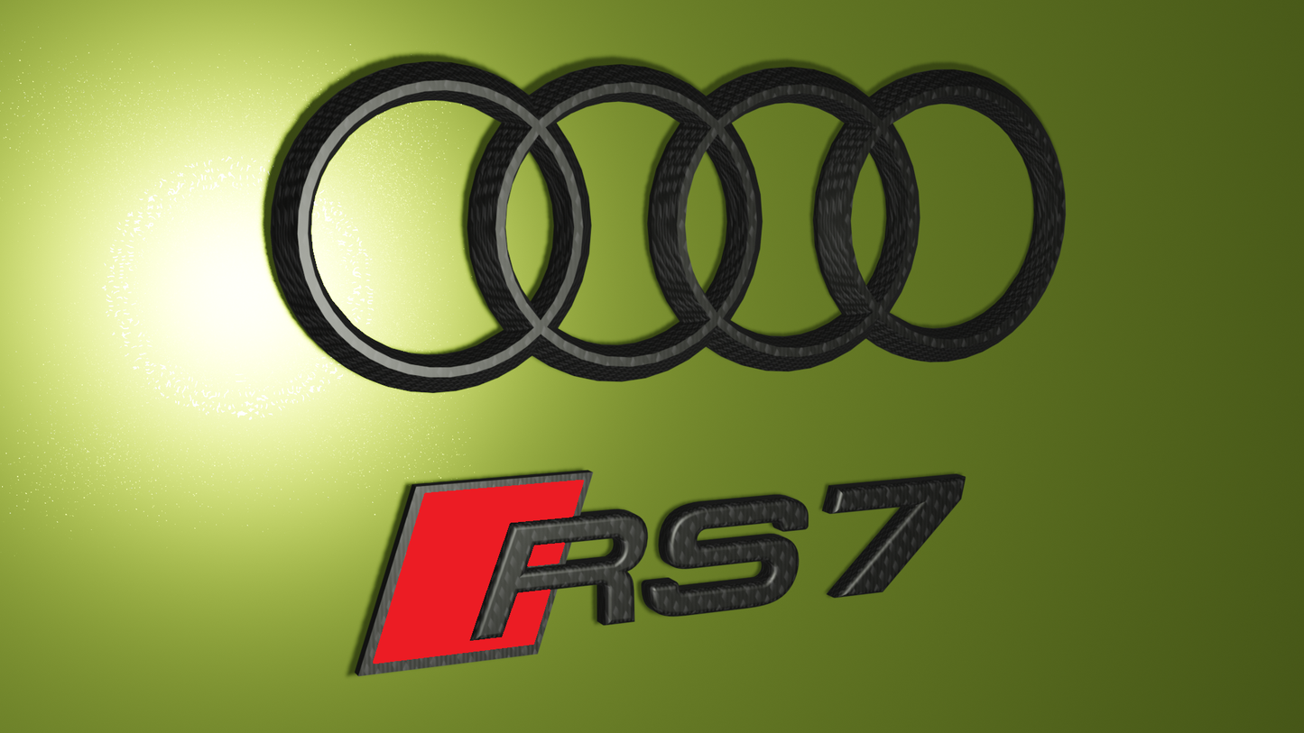 AUDI RS 7 Carbon Fiber Ring's And Badge. One Of The Kind.